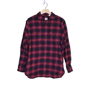 Levi's Womens M Relaxed Fit Plaid Flannel Button Down Shirt